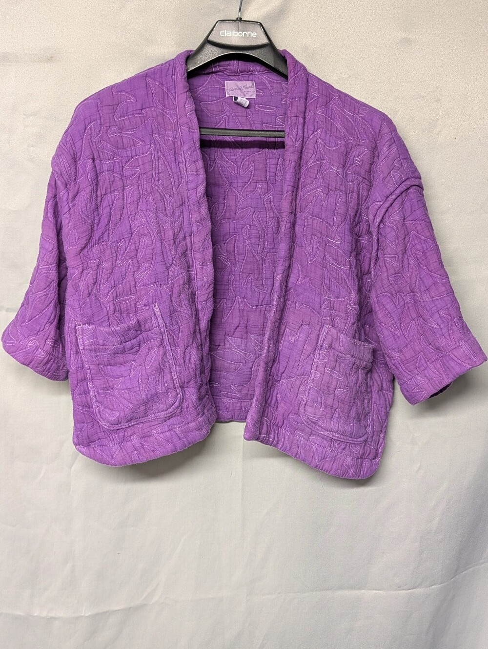 Lightweight Quilted Open-Front Jacket In Purple - One Size